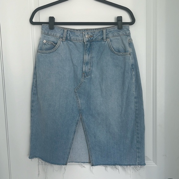 Topshop MOTO Denim Midi Skirt - Picture 2 of 6